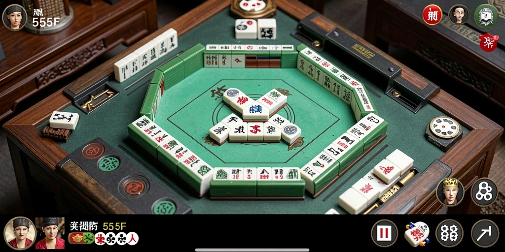 Tampilan screenshot 555F yang menarik dengan gameplay Mahjong yang seru.
