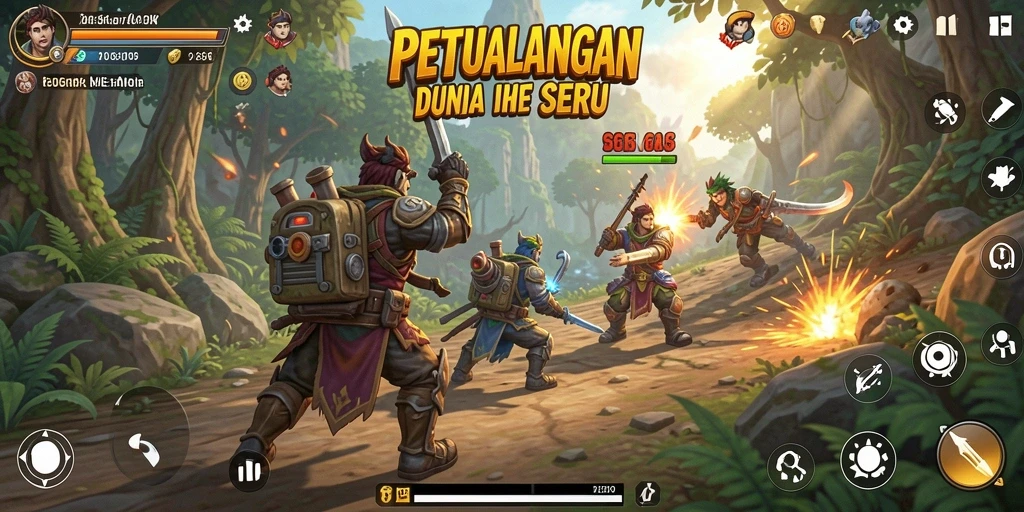 Screenshot gameplay 66K menunjukkan aksi seru di dunia petualangan.
