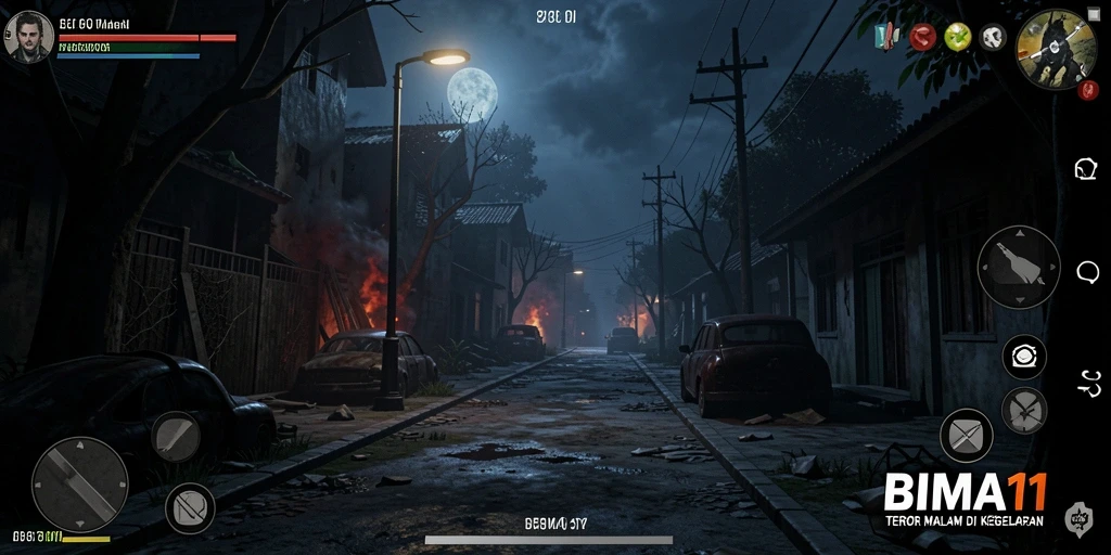 Tampilan gameplay BIMA11 yang menegangkan dan menyeramkan.
