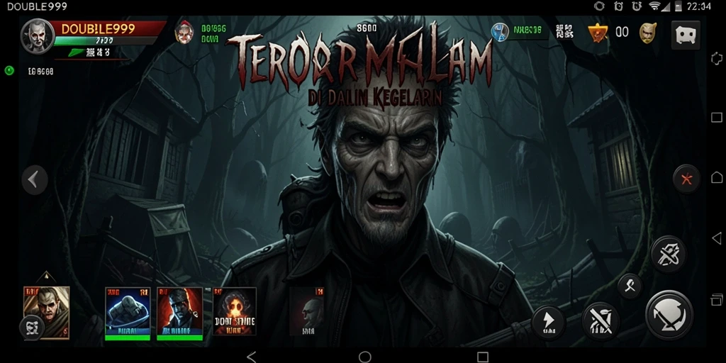 Tampilan gameplay menegangkan dari DOUBLE999 dengan elemen Horror yang kuat.