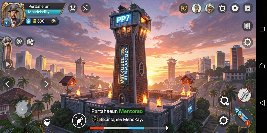 Tampilan gameplay seru di Tower Defense PP7.