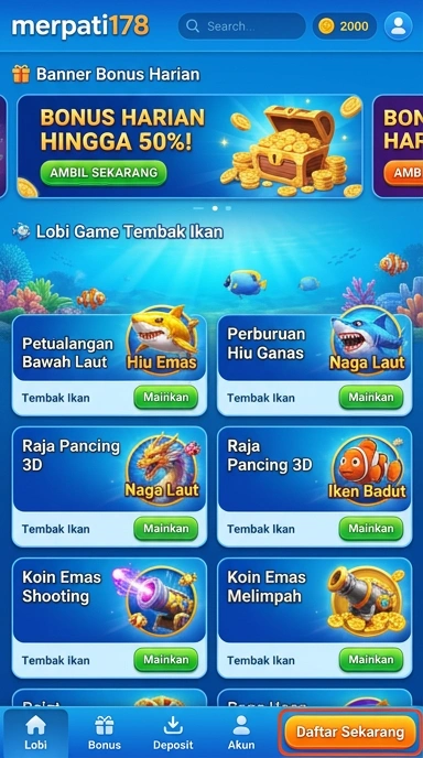 Screenshot antarmuka merpati178 yang user-friendly.